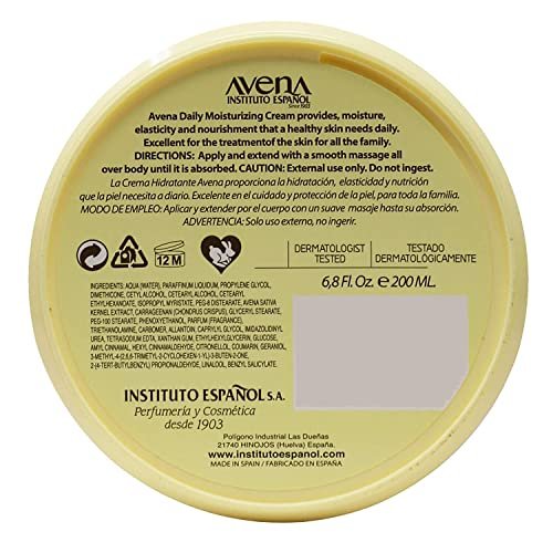 Avena Instituto Espanol Moisturizing Cream for Hand & Body, Revitalizes and Protects Skin, 6.8 Fl Oz (Pack of 2) - görsel 6