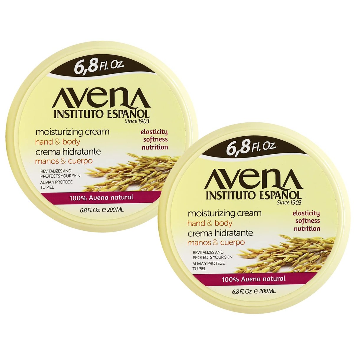Avena Instituto Espanol Moisturizing Cream for Hand & Body, Revitalizes and Protects Skin, 6.8 Fl Oz (Pack of 2) - görsel 1