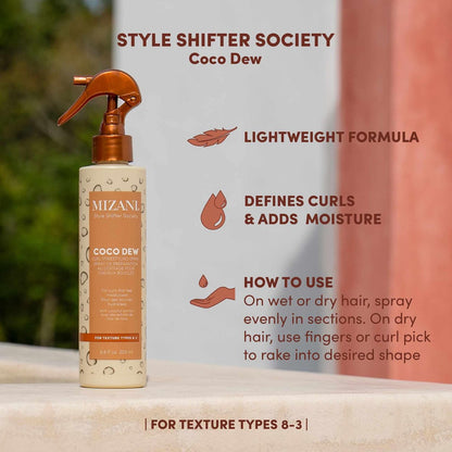Mizani Style Shifter Society Coco Dew Curl Restyling Spray with Coconut Oil – 6.8 Fl Oz Avelisse
