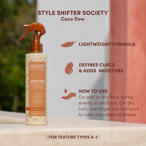 Mizani Style Shifter Society Coco Dew Curl Restyling Spray with Coconut Oil – 6.8 Fl Oz Avelisse