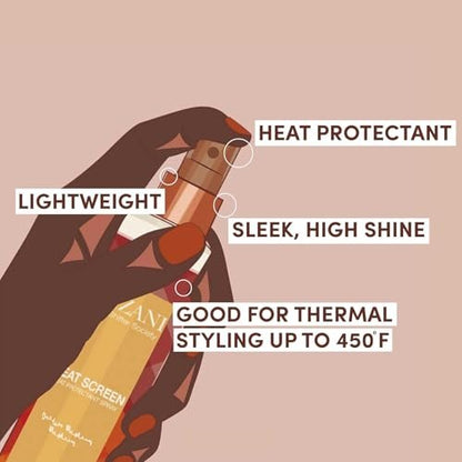 Mizani Style Shifter Society Heat Screen Heat Protectant Spray - Anti-Frizz & Glossy Shiny Finish for Textured, Curly, and Coily Hair Avelisse