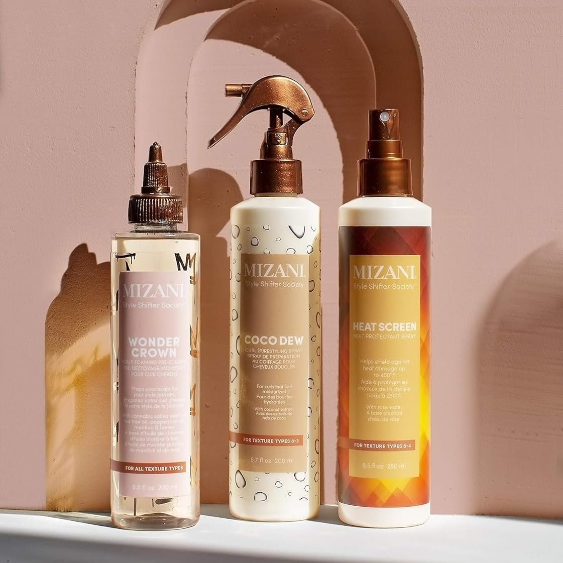 Mizani Style Shifter Society Heat Screen Heat Protectant Spray - Anti-Frizz & Glossy Shiny Finish for Textured, Curly, and Coily Hair Avelisse
