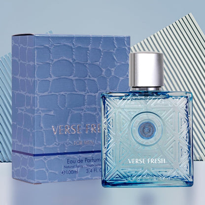 NovoGlow Verse Fresh for Men Eau De Parfum Spray - 3.4 Fl Oz Long Lasting Citrusy Floral & Woodsy Fragrance Avelisse
