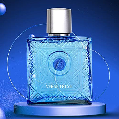NovoGlow Verse Fresh for Men Eau De Parfum Spray - 3.4 Fl Oz Long Lasting Citrusy Floral & Woodsy Fragrance Avelisse