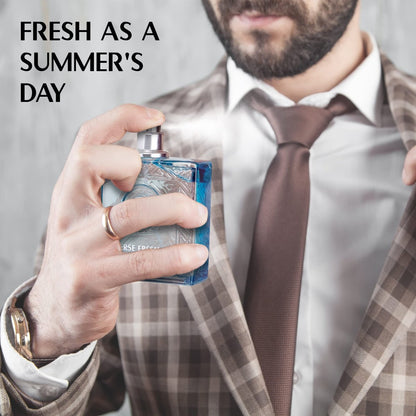 NovoGlow Verse Fresh for Men Eau De Parfum Spray - 3.4 Fl Oz Long Lasting Citrusy Floral & Woodsy Fragrance Avelisse