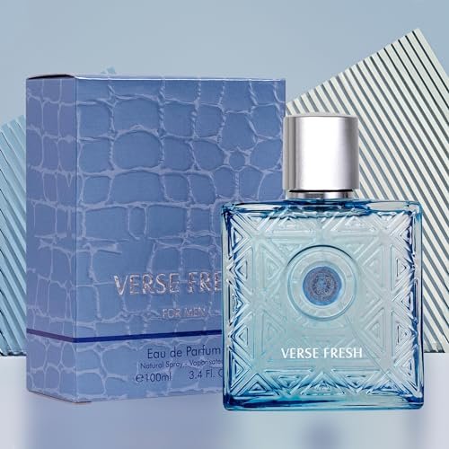 NovoGlow Verse Fresh for Men Eau De Parfum Spray - 3.4 Fl Oz Long Lasting Citrusy Floral & Woodsy Fragrance Avelisse
