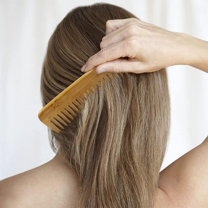 MRD Natural Bamboo Hair Brush Set - Eco-Friendly Detangling Comb for Women, Men, and Kids - Includes Paddle Brush, Wide-Tooth Comb, and Tail Comb for Thick, Thin, Curly, or Dry Hair