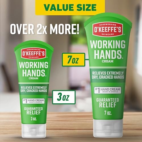 O'Keeffe's Working Hands Hand Cream for Extreme Dryness - 7 oz Tube (2 Pack) - Repairing Skincare for Cracked, Dry Hands - görsel 9