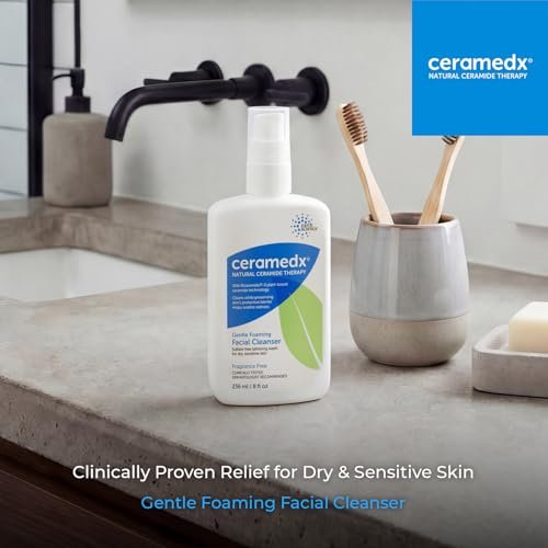 Ceramedx Gentle Foaming Facial Cleanser with Natural Ceramides for Dry, Sensitive Skin, Cruelty Free, Vegan & Fragrance Free, 8 fl oz Avelisse