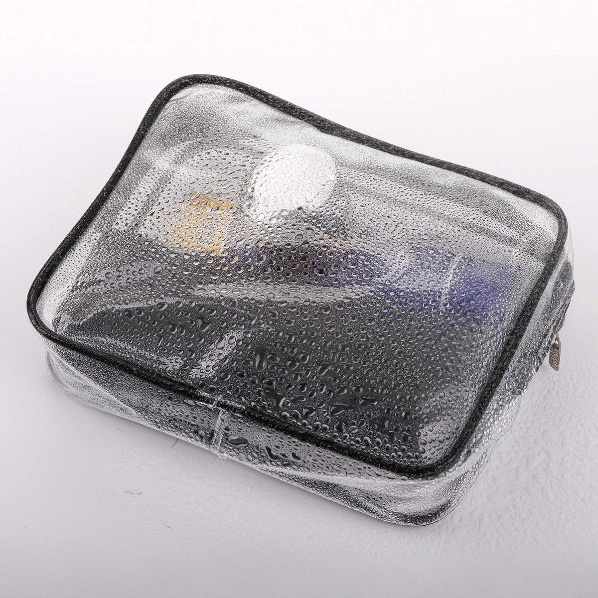 Hedume Set of 9 Clear Makeup Bags - TSA Approved Toiletry Bag Set, Waterproof PVC Travel Pouch with Zipper Handle Avelisse