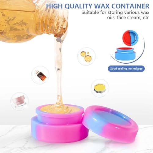 KISEER 30 Pcs 5ml Silicone Wax Containers Assorted Colors Multi Use Non Stick Wax Oil Storage Jars Avelisse