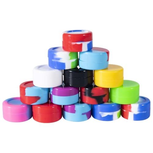 KISEER 30 Pcs 5ml Silicone Wax Containers Assorted Colors Multi Use Non Stick Wax Oil Storage Jars Avelisse