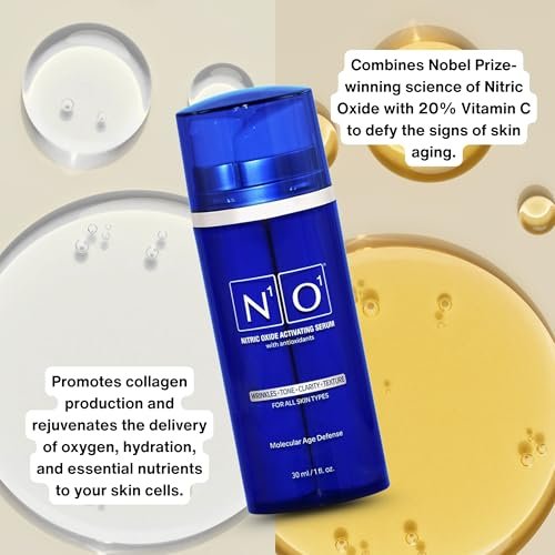 N1O1 Nitric Oxide Activating Serum with Antioxidants – Hydrating Face Serum, Decreases Wrinkles, Pore Minimizer, Improves Skin Texture, Helps Dark Spots, 1 Fl Oz (30ml) Avelisse