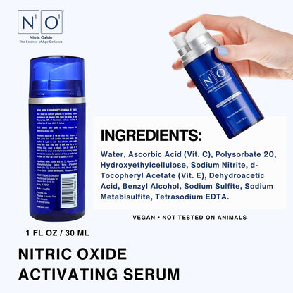 N1O1 Nitric Oxide Activating Serum with Antioxidants – Hydrating Face Serum, Decreases Wrinkles, Pore Minimizer, Improves Skin Texture, Helps Dark Spots, 1 Fl Oz (30ml) Avelisse