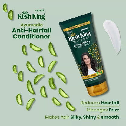 KESH KING Anti-Hairfall Conditioner with 21 Natural Herbs & Aloe Vera - Frizz Control & Moisturizing Conditioner for Nourished Hair, 6.76 Fl Oz