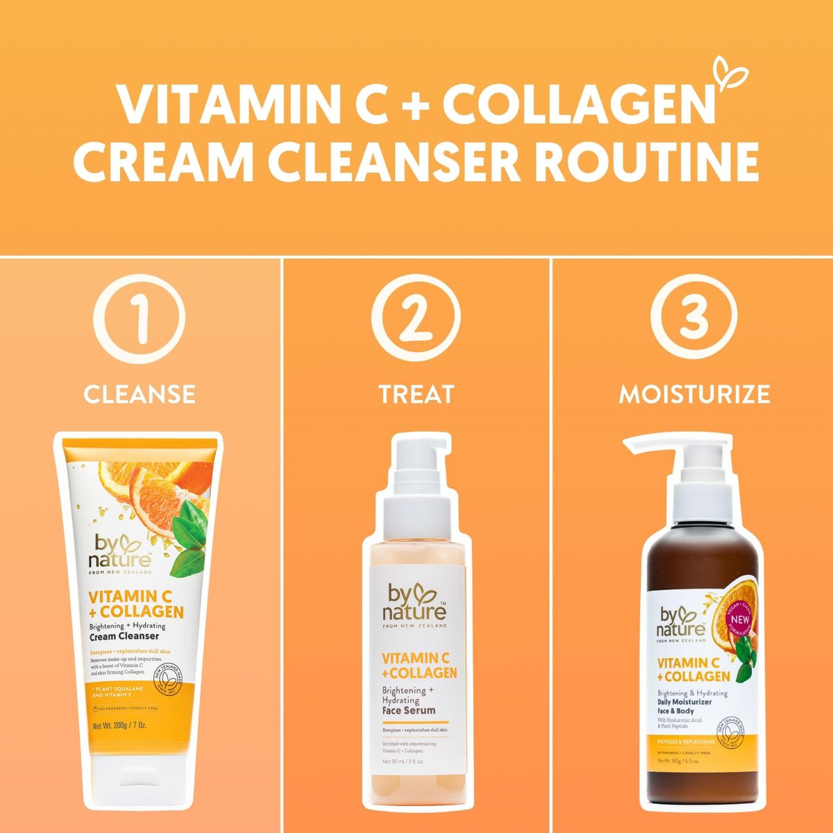 By Nature Vitamin C + Collagen Face Cream Cleanser - Daily Makeup Remover and Facial Wash from New Zealand (7 Oz) - görsel 11