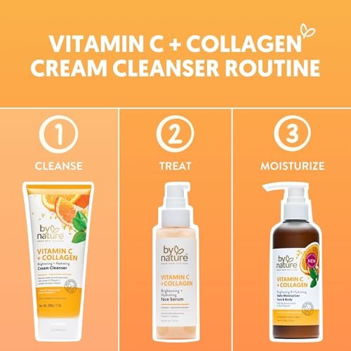 By Nature Vitamin C + Collagen Face Cream Cleanser - Daily Makeup Remover and Facial Wash from New Zealand (7 Oz) - görsel 12