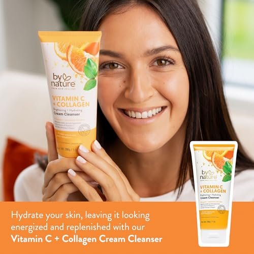 By Nature Vitamin C + Collagen Face Cream Cleanser - Daily Makeup Remover and Facial Wash from New Zealand (7 Oz) - görsel 4