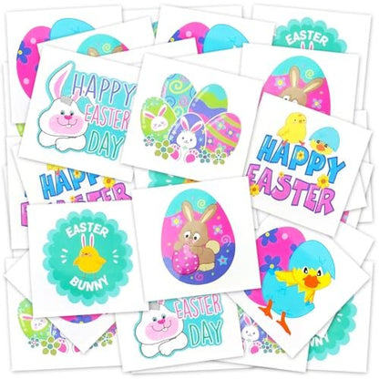 144 Pack Easter Temporary Tattoos for Kids – Fun Egg Fillers & Basket Stuffers by ArtCreativity