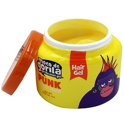 Moco de Gorila Punk Hair Styling Gel - Long-Lasting High Fixation, Reactivatable, 3-Pack of 9.52 oz Each (3 Jars)