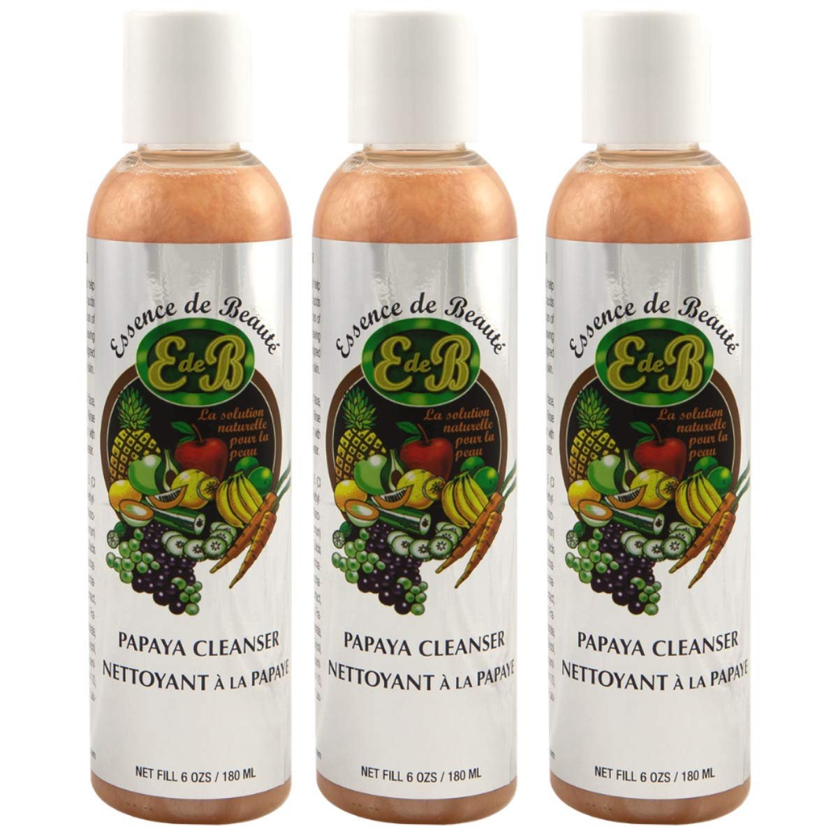 E de B Essence de Beaute Papaya Cleanser 6oz (3 Pack) – Gentle Face Wash for Radiant Skin - görsel 1