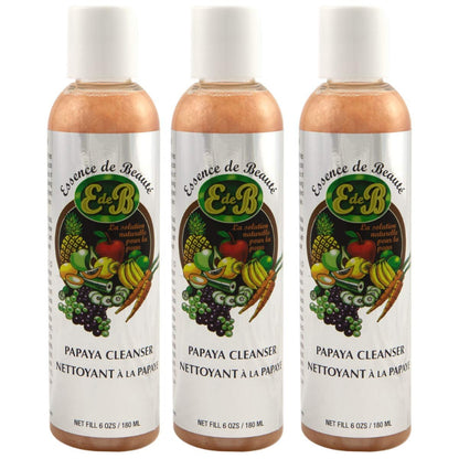 E de B Essence de Beaute Papaya Cleanser 6oz (3 Pack) – Gentle Face Wash for Radiant Skin