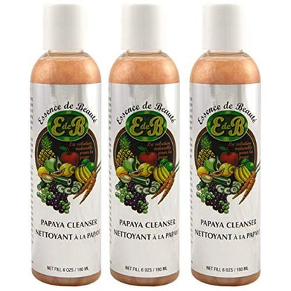 E de B Essence de Beaute Papaya Cleanser 6oz (3 Pack) – Gentle Face Wash for Radiant Skin