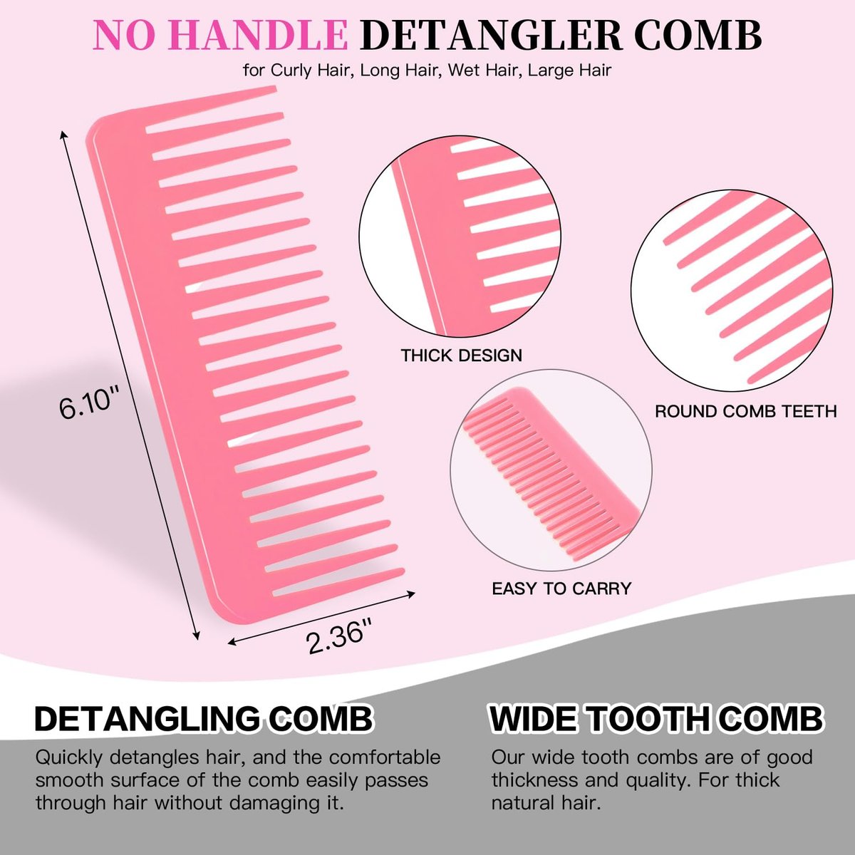 3D Bomb Curl Hair Brush - 360° Round Styling Brush, Detangling Hairbrush with Wide Tooth Comb for Curly, Long, Wet & Dry Hair - görsel 11