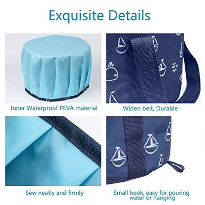 Collapsible Foot Soaking Bucket - Portable Travel Foot Bath Tub for Pedicure, Camping, and Home Use - Navy Blue