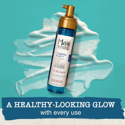 Maui Moisture Flexible Hold + Coconut Milk Curl Foam Mousse for Curly Hair Styling, No Drying Alcohols, Parabens or Silicone, 8.5oz