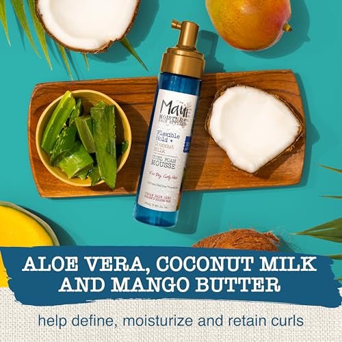 Maui Moisture Flexible Hold + Coconut Milk Curl Foam Mousse for Curly Hair Styling, No Drying Alcohols, Parabens or Silicone, 8.5oz - görsel 6