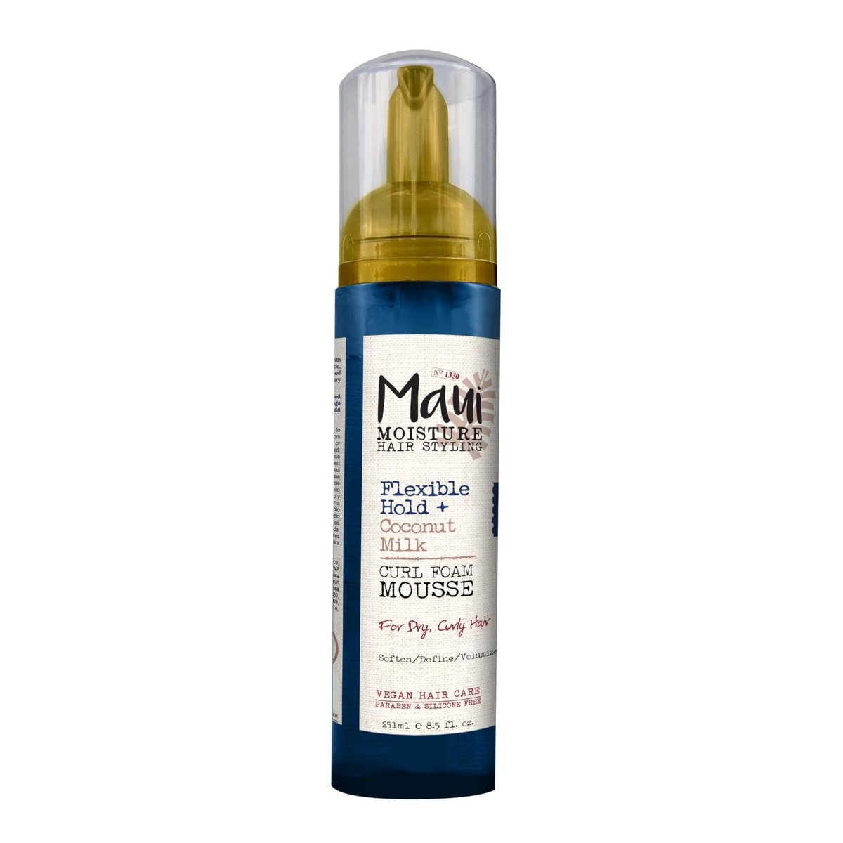 Maui Moisture Flexible Hold + Coconut Milk Curl Foam Mousse for Curly Hair Styling, No Drying Alcohols, Parabens or Silicone, 8.5oz - görsel 1