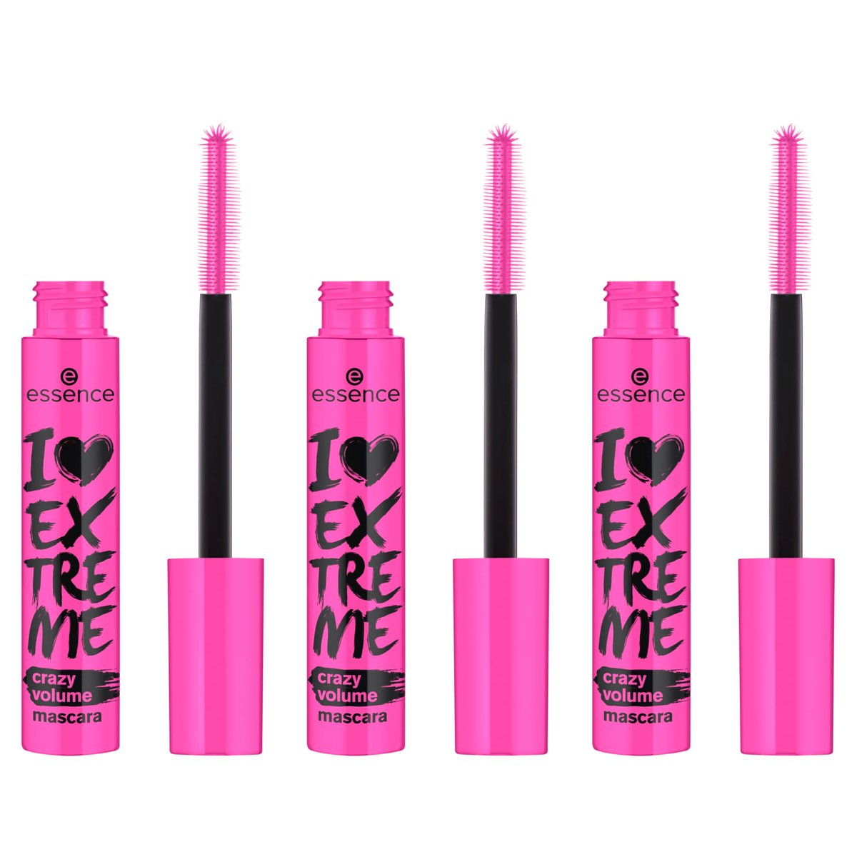 essence I Love Extreme Crazy Volume Mascara - Pack of 3 - Vegan & Cruelty Free, Paraben-Free, Extreme Black Avelisse