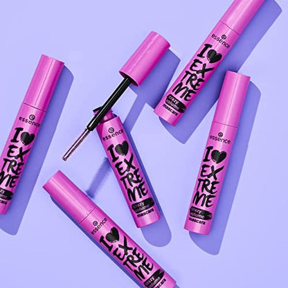 essence I Love Extreme Crazy Volume Mascara - Pack of 3 - Vegan & Cruelty Free, Paraben-Free, Extreme Black Avelisse