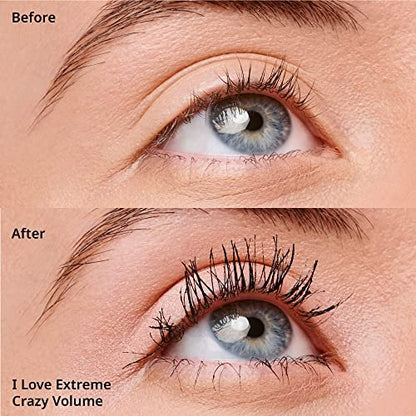 essence I Love Extreme Crazy Volume Mascara - Pack of 3 - Vegan & Cruelty Free, Paraben-Free, Extreme Black Avelisse
