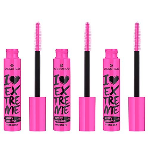 essence I Love Extreme Crazy Volume Mascara - Pack of 3 - Vegan & Cruelty Free, Paraben-Free, Extreme Black Avelisse