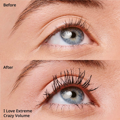 essence I Love Extreme Crazy Volume Mascara - Pack of 3 - Vegan & Cruelty Free, Paraben-Free, Extreme Black Avelisse