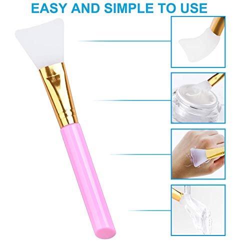 3 Pack Premium Silicone Face Mask Brush Set - Soft Hairless Applicator for Mud Masks, Lotions, and Body Butter by AULLUA (Blue) - görsel 4