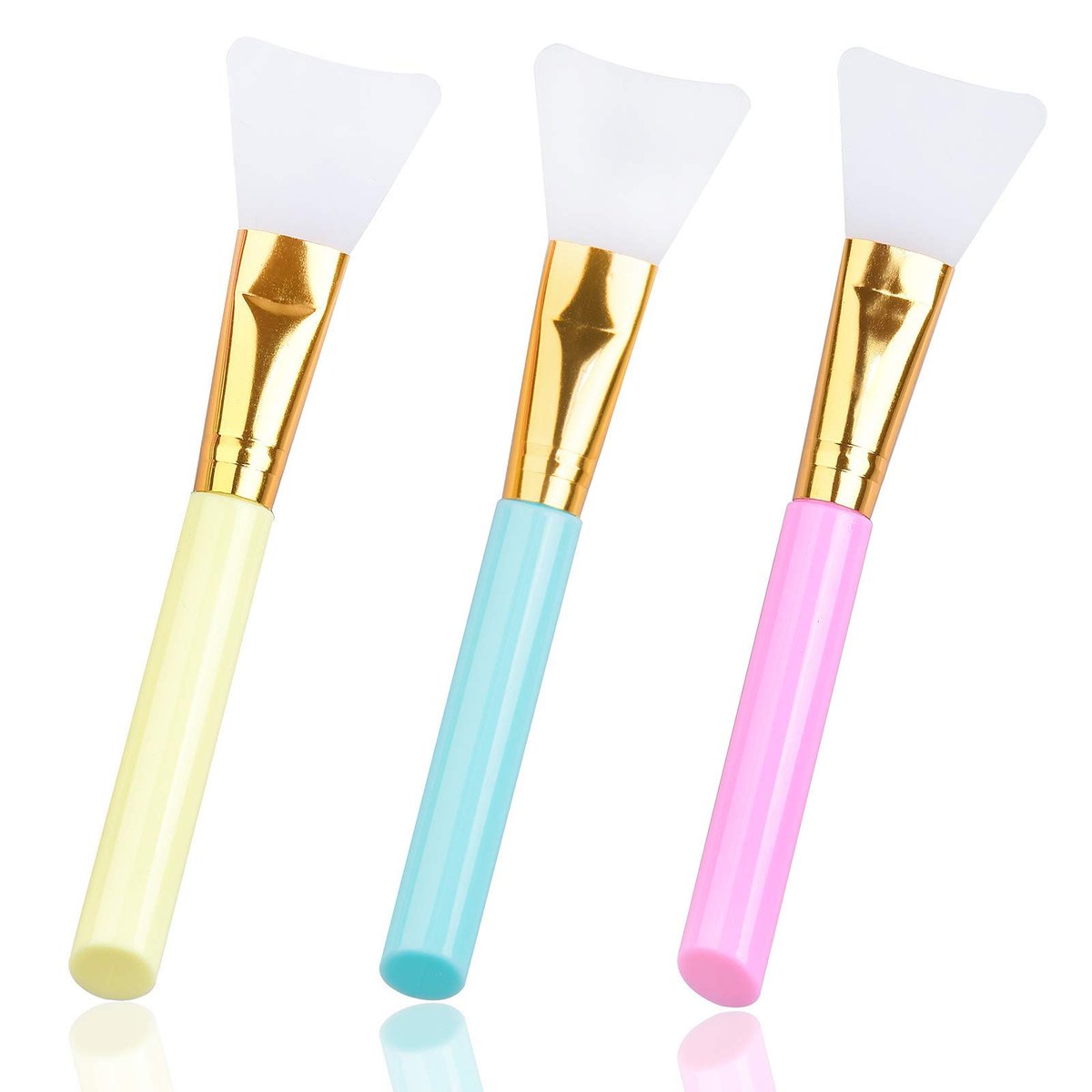 3 Pack Premium Silicone Face Mask Brush Set - Soft Hairless Applicator for Mud Masks, Lotions, and Body Butter by AULLUA (Blue) - görsel 1