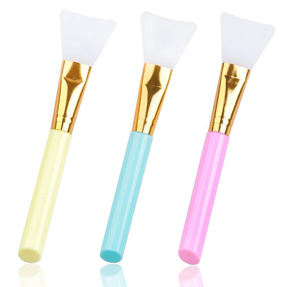 3 Pack Premium Silicone Face Mask Brush Set - Soft Hairless Applicator for Mud Masks, Lotions, and Body Butter by AULLUA (Blue)