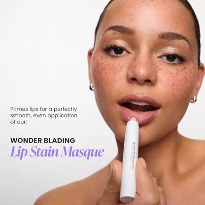 Wonderskin Lip Scrub - 3-in-1 Exfoliator & Moisturizer, Hydrating Balm for Soft, Nourished, Flake-Free Lips, 0.10 oz