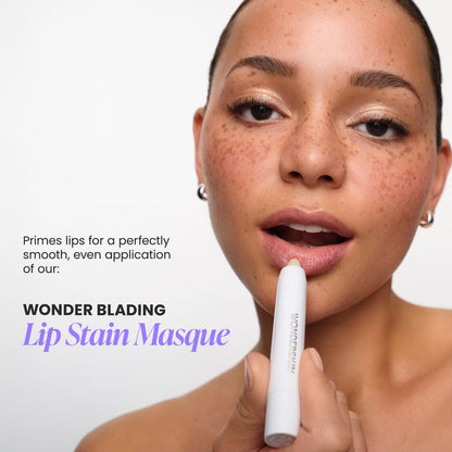 Wonderskin Lip Scrub - 3-in-1 Exfoliator & Moisturizer, Hydrating Balm for Soft, Nourished, Flake-Free Lips, 0.10 oz