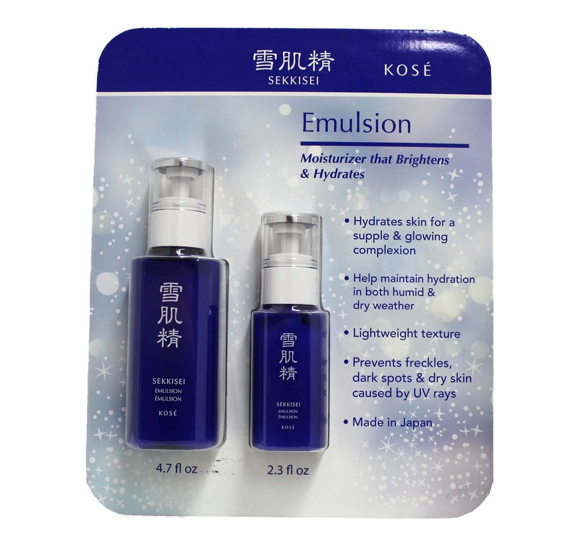 SEKKISEI Emulsion 2 Bottles Set 4.7oz & 2.3oz - Japanese Moisturizer for Radiant Skin Avelisse