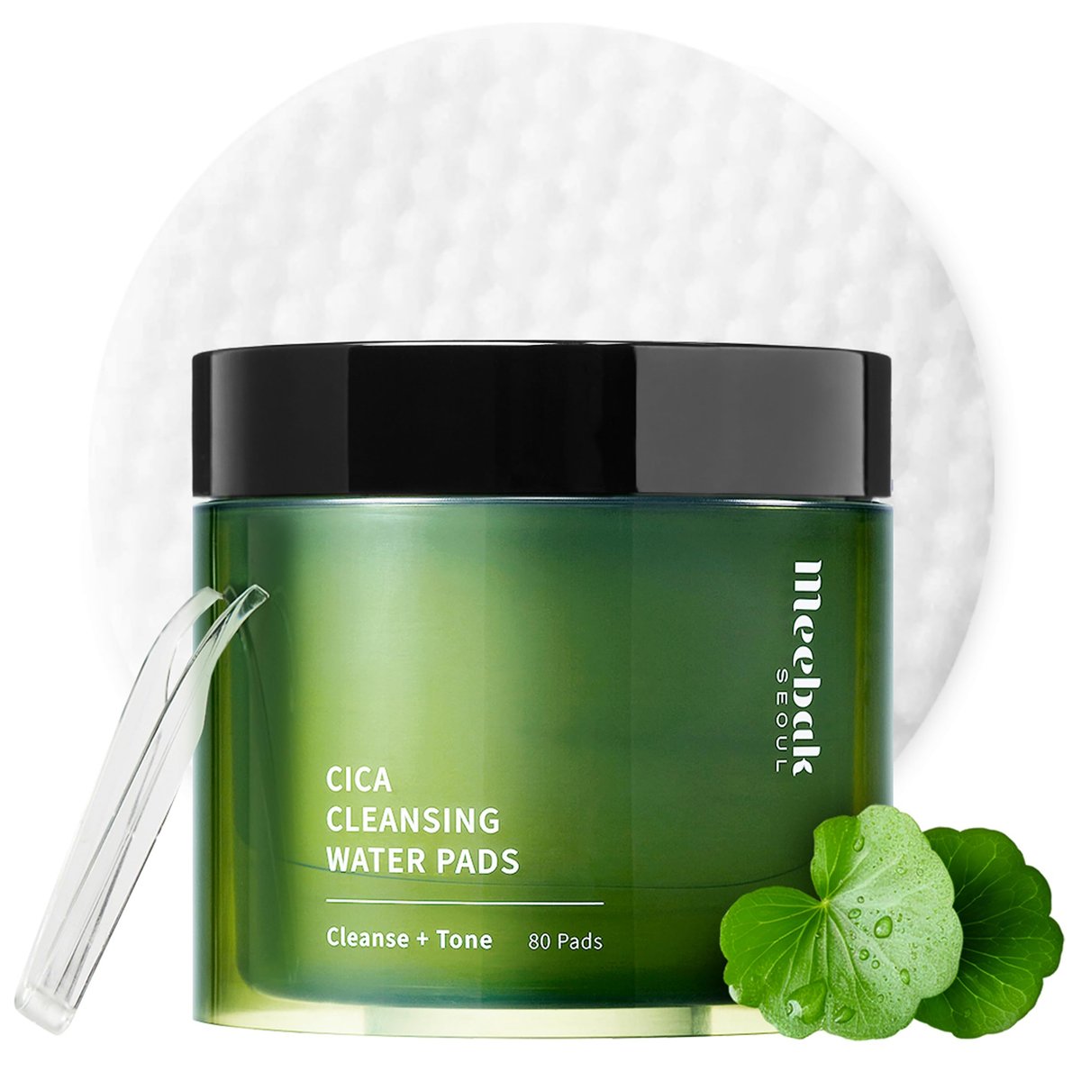 Meebak Cica Cleansing Water Pads - Korean Micellar Makeup Remover Wipes for Sensitive Skin, 80 Count - Hydrating & Calming Exfoliating Toner Pads for Glass Skin - görsel 2