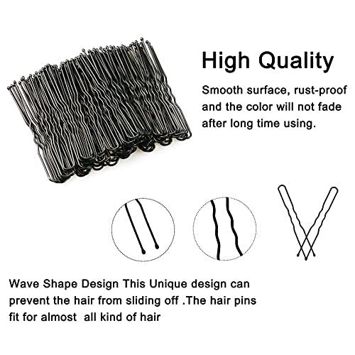 Sevensun U Shaped Hair Pins – 100 Pack Black 2.4 Inch Hairpins with Storage Box - görsel 6
