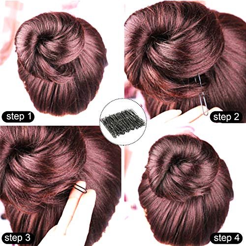 Sevensun U Shaped Hair Pins – 100 Pack Black 2.4 Inch Hairpins with Storage Box - görsel 8