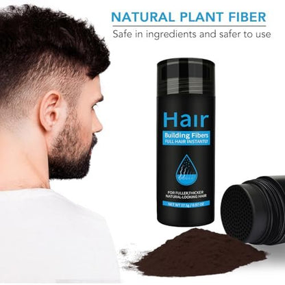 Dark Brown Hair Building Fibers - Instant Hair Thickening Fibers for Thinning Hair & Bald Spots, 0.97 oz