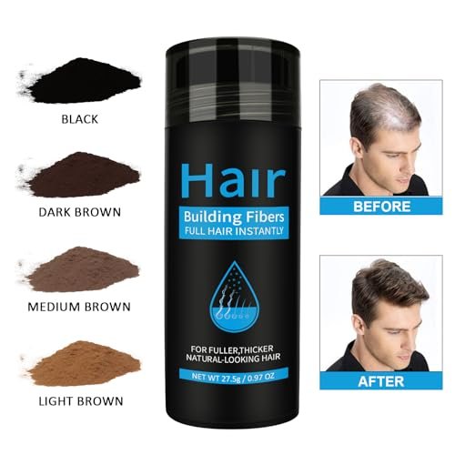 Dark Brown Hair Building Fibers - Instant Hair Thickening Fibers for Thinning Hair & Bald Spots, 0.97 oz - görsel 7