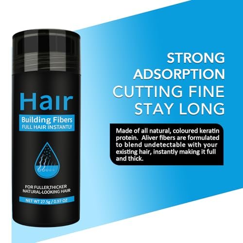 Dark Brown Hair Building Fibers - Instant Hair Thickening Fibers for Thinning Hair & Bald Spots, 0.97 oz - görsel 3