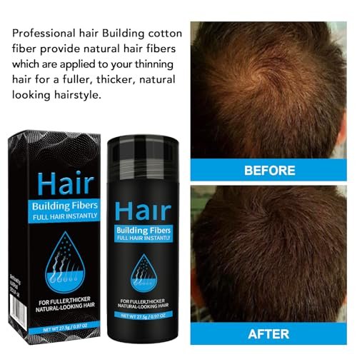 Dark Brown Hair Building Fibers - Instant Hair Thickening Fibers for Thinning Hair & Bald Spots, 0.97 oz - görsel 13